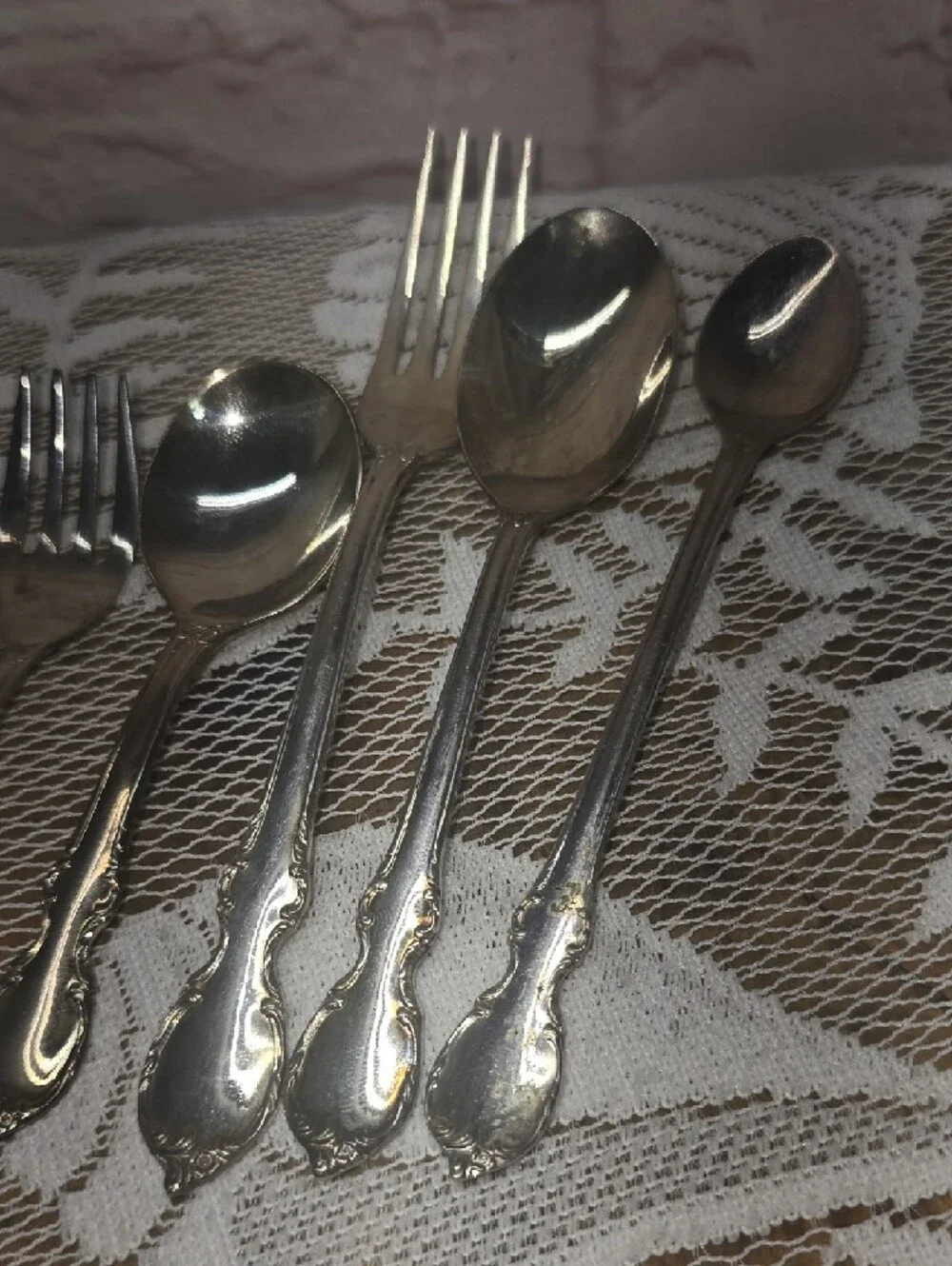 1847 Rogers Bros Reflection Silverplate Flatware Lot 6 Spoons Forks
